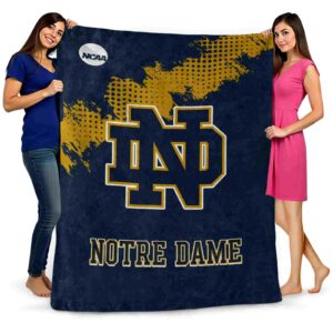 notre dame fighting irish grunge texture navy blanket fashion forward