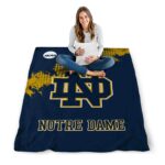 notre dame fighting irish grunge texture navy blanket best selling