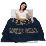 notre dame fighting irish grunge texture navy blanket best selling