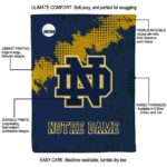 notre dame fighting irish grunge texture navy blanket best selling