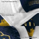 notre dame fighting irish grunge texture navy blanket best selling