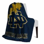 notre dame fighting irish grunge texture navy blanket best selling