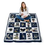 notre dame fighting irish mickey minnie navy white blanket best selling