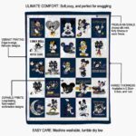 notre dame fighting irish mickey minnie navy white blanket best selling