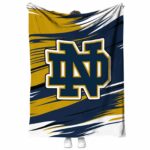notre dame fighting irish paint streaks navy white blanket best selling