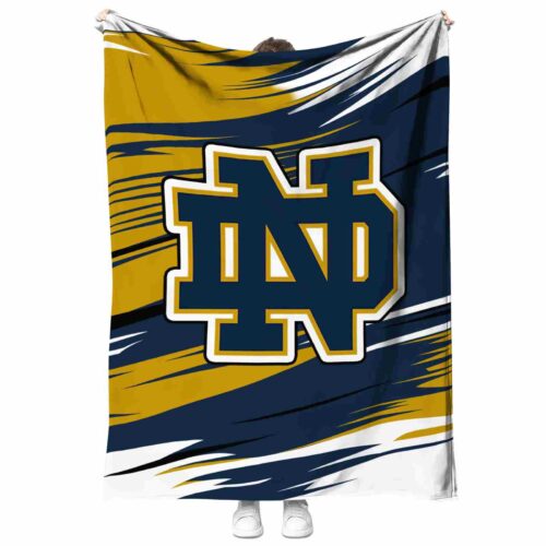 notre dame fighting irish paint streaks navy white blanket best selling