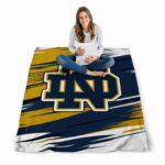 notre dame fighting irish paint streaks navy white blanket best selling