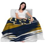 notre dame fighting irish paint streaks navy white blanket best selling