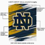 notre dame fighting irish paint streaks navy white blanket best selling