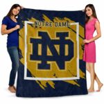 notre dame fighting irish splatter effect navy blanket best selling