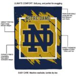 notre dame fighting irish splatter effect navy blanket best selling