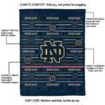 notre dame fighting irish striped pattern navy blanket best selling