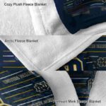 notre dame fighting irish striped pattern navy blanket best selling
