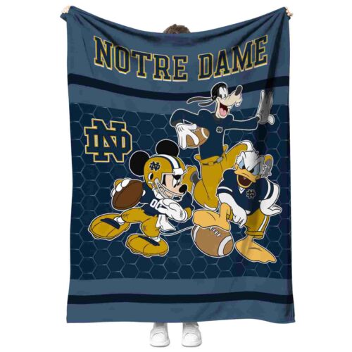 notre dame fighting irish three musketeers navy blanket best selling