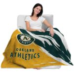 oakland athletics brushstrokes green white blanket latest model