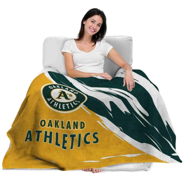 oakland athletics brushstrokes green white blanket latest model