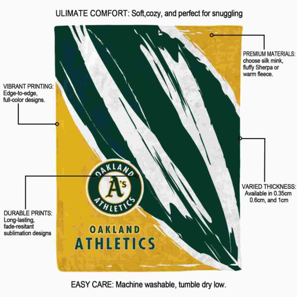 oakland athletics brushstrokes green white blanket new arrival
