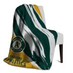 oakland athletics brushstrokes green white blanket top rated