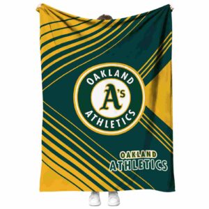 oakland athletics diagonal stripes green blanket best selling