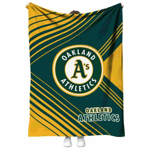oakland athletics diagonal stripes green blanket best selling