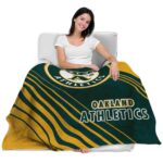 oakland athletics diagonal stripes green blanket latest model
