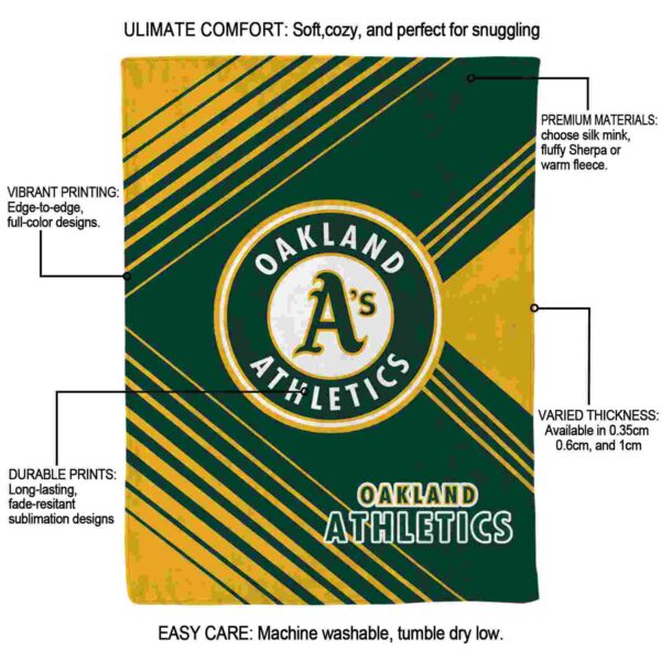 oakland athletics diagonal stripes green blanket new arrival