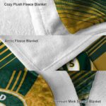 oakland athletics diagonal stripes green blanket premium grade