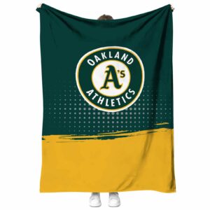 oakland athletics gradient dots green blanket best selling