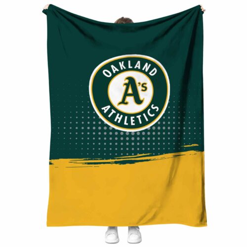 oakland athletics gradient dots green blanket best selling