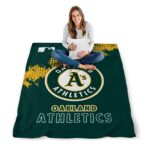 oakland athletics grunge texture green blanket high quality