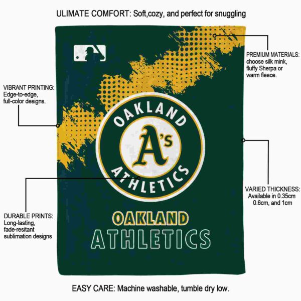 oakland athletics grunge texture green blanket new arrival