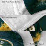 oakland athletics grunge texture green blanket premium grade