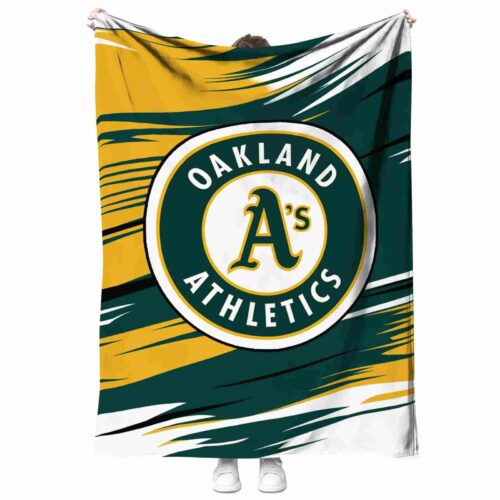 oakland athletics paint streaks green white blanket best selling