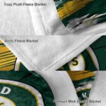 oakland athletics paint streaks green white blanket premium grade
