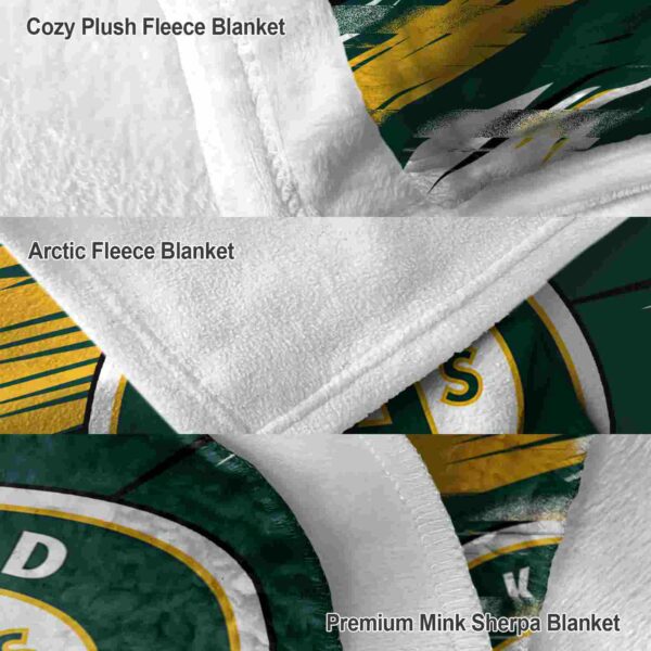 oakland athletics paint streaks green white blanket premium grade
