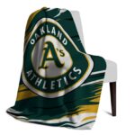 oakland athletics paint streaks green white blanket top rated