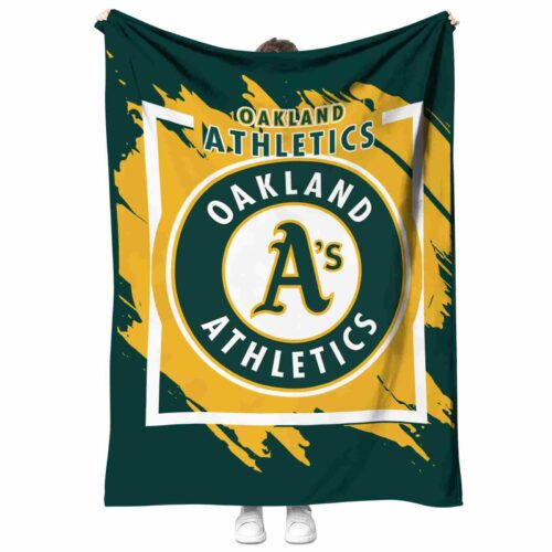 oakland athletics splatter effect green blanket best selling