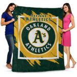 oakland athletics splatter effect green blanket best selling