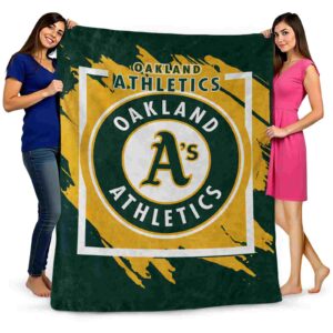 oakland athletics splatter effect green blanket fashion forward
