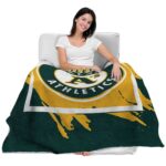 oakland athletics splatter effect green blanket best selling