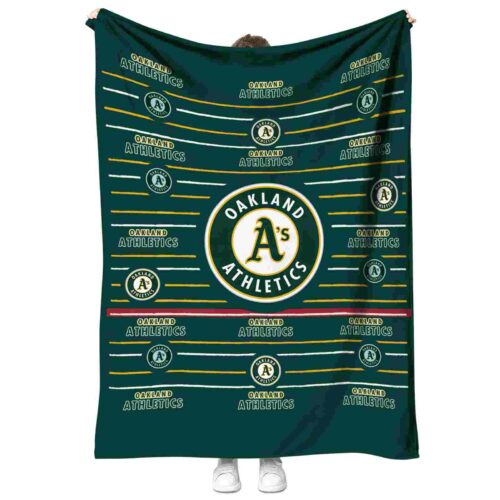 oakland athletics striped pattern green blanket best selling