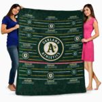 oakland athletics striped pattern green blanket best selling