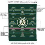 oakland athletics striped pattern green blanket best selling