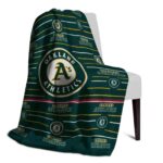 oakland athletics striped pattern green blanket best selling