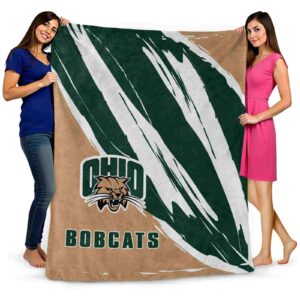 ohio bobcats brushstrokes green white blanket fashion forward