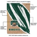ohio bobcats brushstrokes green white blanket new arrival