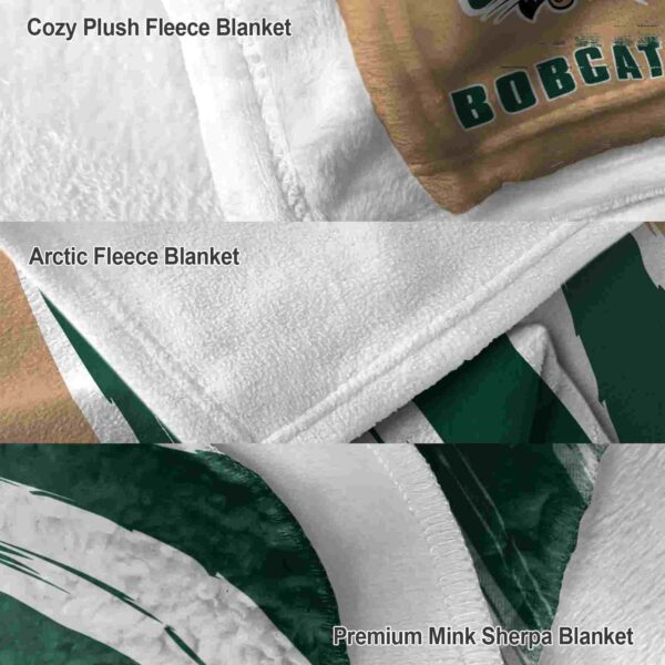 ohio bobcats brushstrokes green white blanket premium grade