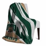 ohio bobcats brushstrokes green white blanket top rated