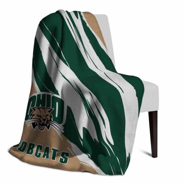 ohio bobcats brushstrokes green white blanket top rated