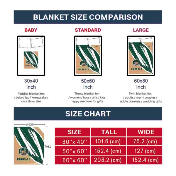 ohio bobcats brushstrokes green white blanket trendy
